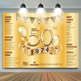 Allenjoy Golden Balloon Legend Happy 50Th Birthday Backdrop