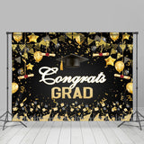 Allenjoy Golden Balloon Student Ribbon Graduation Backdrop