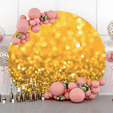 Allenjoy Golden Bokeh Glitter Round Birthday Party Backdrop