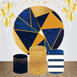 Allenjoy Golden Glitter Abstract Round Birthday Backdrop Kit