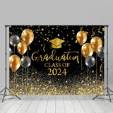 Allenjoy Golden Glitter Balloon Ribbons Graduation Backdrop