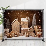 Allenjoy Golden Glitter Biscuit House Tree Christmas Backdrop