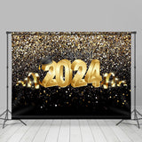 Allenjoy Golden Glitter Ribbons Hat 2024 Graduation Backdrop