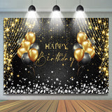 Allenjoy Golden Glitter String Balloon Birthday Backdrop