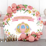 Allenjoy Golden Pumpkin Car Flower Birthday Circle Backdrop