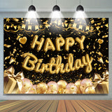 Allenjoy Golden Ribbons Gift Pink Balloons Birthday Backdrop