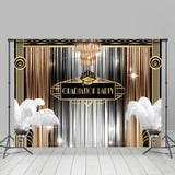 Allenjoy Golden Silver Metallic Feel Line Graduation Backdrop