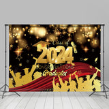 Allenjoy Golden Star Sparkling Bokeh Hat Graduation Backdrop