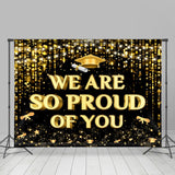 Allenjoy Golden Tassel Glitter Hat Star Graduation Backdrop