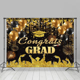 Allenjoy Golgen Student Balloons Bokeh Graduation Backdrop