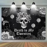 Allenjoy Gothic Skull Tombstone Black 30Th Birthday Backdrop