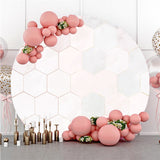 Allenjoy Gradient Diamond Pattern Honeycomb Theme Circle Backdrop