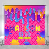 Allenjoy Gradient Pigment Graffiti Custom 10Th Birthday Backdrop