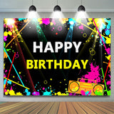 Allenjoy Graffiti And Flash Lights Happy Birthday Backdrop