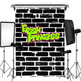 Allenjoy Graffiti Fresh Princess Black Brick Party Backdrop