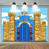 Allenjoy Grand Castle With Crown Happy Birthday Backdrop For Kid