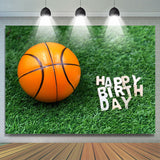 Allenjoy Grass Basketball Happy Birthday Backdrop Boy