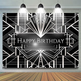 Allenjoy Great Gatsby Sliver Geometric Birthday Backdrop