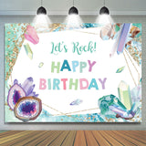 Allenjoy Green And Glitter Crystal Above Sea Birthday Backdrop