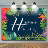 Allenjoy Green And Red Leaves Happy Havana Nights Day Backdrop