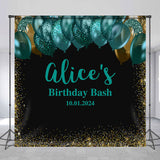 Allenjoy Green Balloon Gold Glitter Custom Birthday Backdrop