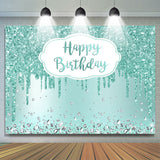 Allenjoy Green Bokeh Glitter Diamond Happy Birthday Backdrop