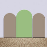 Allenjoy Green Brown Decor Color One Sided Arch Backdrop Kit