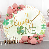 Allenjoy Green Clover Lucky One Birthday Birthday Backdrop