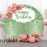 Allenjoy Green Diamonds Glitter Happy Birthday Party Backdrop