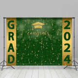 Allenjoy Green Golden Ribbon Hat 2024 Graduation Backdrop