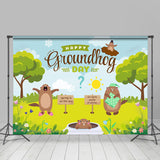 Allenjoy Green Grass Spring Happy Groundhog Day Backdrop