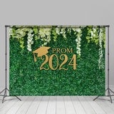 Allenjoy Green Leaves White Flower Plant Graduation Backdrop