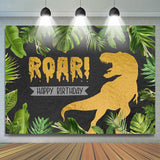 Allenjoy Green Plant And Tyrannosaurus Rex Birthday Backdrop