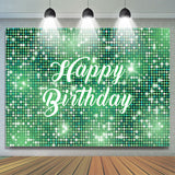 Allenjoy Green Sparkling Sequin Dance Happy Birthday Backdrop