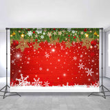 Allenjoy Green Trees Decoration And Chrismas Red Wood Backdrop