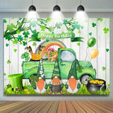 Allenjoy Green Truck Dwarf St Patricks Birthday Backdrop