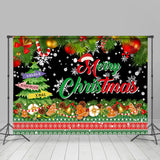 Allenjoy Green Xmas Tree Gingerbread Merry Christmas Backdrop