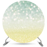 Allenjoy Green Yellow Glitter Bokeh Birthday Round Backdrops