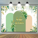 Allenjoy Greenery Glitter Hello Backdrop Baby Shower