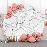 Allenjoy Grey Line Marble Abstract Round Birthday Backdrop