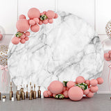 Allenjoy Grey Marble Texture Simple Round Birthday Backdrop