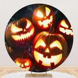 Allenjoy Halloween Luminous Pumpking Custom Circle Backdrop