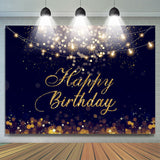 Allenjoy Happy Birthday Gold Glitter Bokeh Backdrop For Party