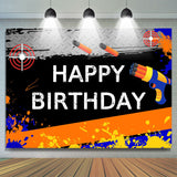 Allenjoy Happy Birthday Graffiti Black Birthday Backdrop For Men