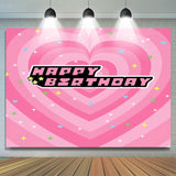 Allenjoy Happy Birthday Stars Pink Heart Backdrop Girl