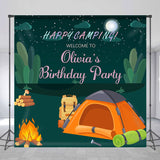 Allenjoy Happy Camping Custom Name Wild Birthday Backdrop