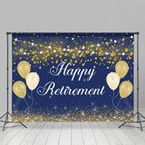 Allenjoy Happy Retirement Gold Balloon Glitter Bokeh Backdrop