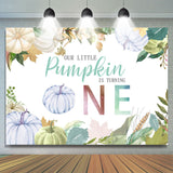 Allenjoy Harvest Season Autumn Pumpkin Happy Birthday Backdrop