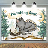 Allenjoy Hatching Soon Dragon Pines Baby Shower Backdrop