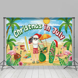 Allenjoy Hawaii Beach Holiday Santa Christmas In July Backdrop